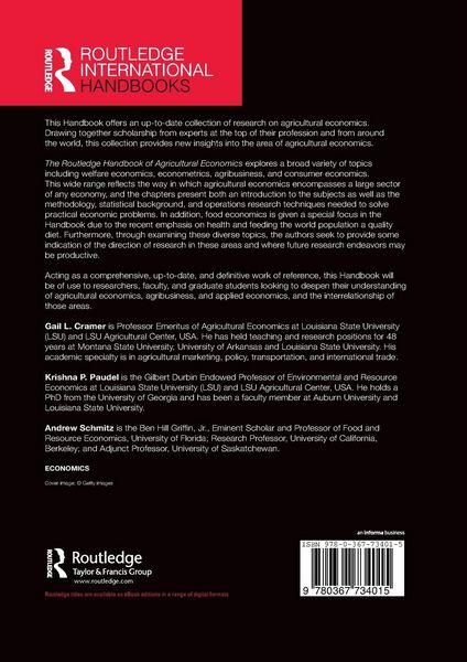 Produktbild: The Routledge Handbook of Agricultural Economics