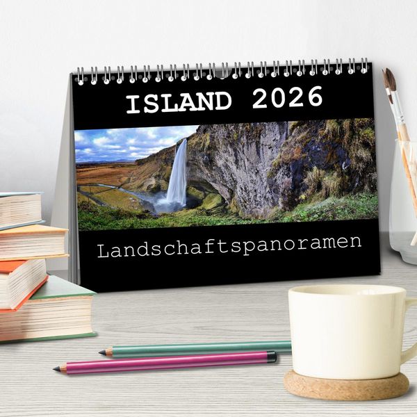 Produktbild: Island 2026 Landschaftspanoramen (Tischkalender 2026 DIN A5 quer), CALVENDO Monatskalender