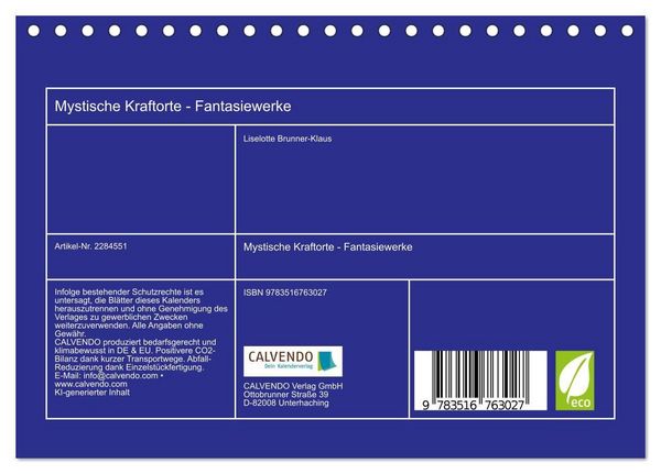Produktbild: Mystische Kraftorte - Fantasiewerke (Tischkalender 2027 DIN A5 quer), CALVENDO Monatskalender