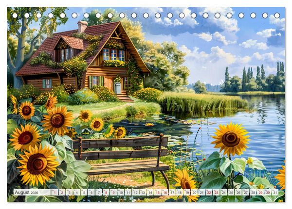 Produktbild: Cottages am Wasser - Malerische R&uuml;ckzugsorte genie&szlig;en (Tischkalender 2026 DIN A5 quer), CALVENDO Monatskalender