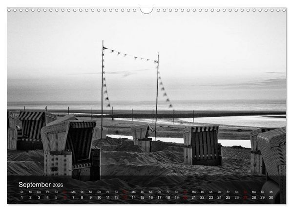 Produktbild: Wangerooge Noir (Wandkalender 2026 DIN A3 quer), CALVENDO Monatskalender
