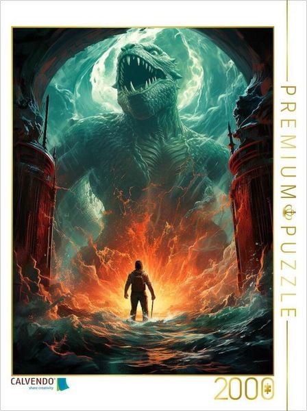CALVENDO Puzzle Das Ungeheuer aus der Tiefe - historisches Filmplakat zu einem Film, der nie gedreht wurde | 2000 Teile Lege-Größe 90x67cm Foto-Puzzle für glückliche Stunden