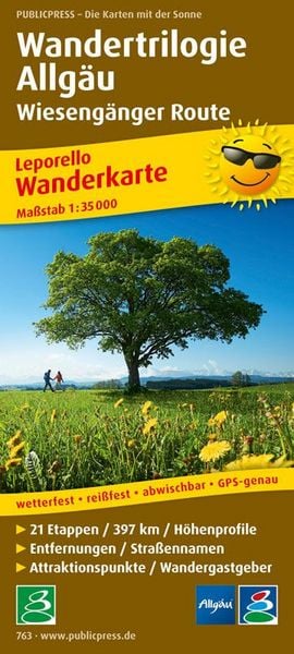 Produktbild: Wanderkarte Wandertrilogie Allg&auml;u - Wieseng&auml;nger