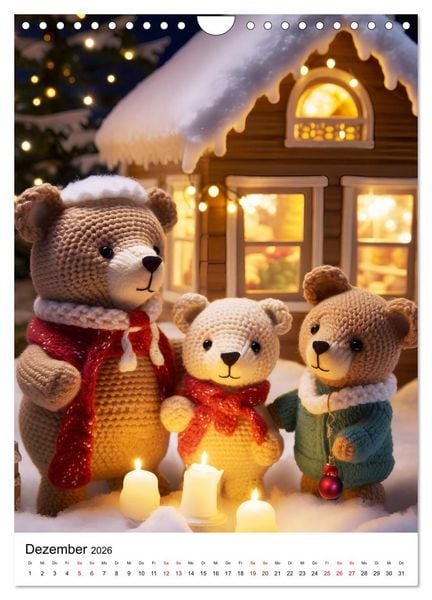 Produktbild: Teddy Abenteur - Ein Jahr mit geh&auml;kelten Freunden (Wandkalender 2026 DIN A4 hoch), CALVENDO Monatskalender