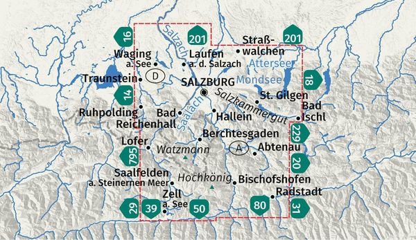 Produktbild: KOMPASS Wanderkarten-Set 291 Salzburg und Umgebung (2 Karten) 1:50.000