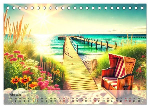 Produktbild: Chemins vers la mer (Calendrier de bureau 2026 DIN A5 vertical), CALVENDO calendrier mensuel