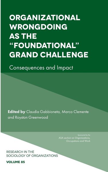 Produktbild: Organizational Wrongdoing as the "Foundational" Grand Challenge