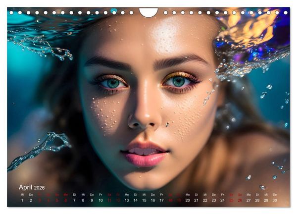 Produktbild: Models unter Wasser (Wandkalender 2026 DIN A4 quer), CALVENDO Monatskalender