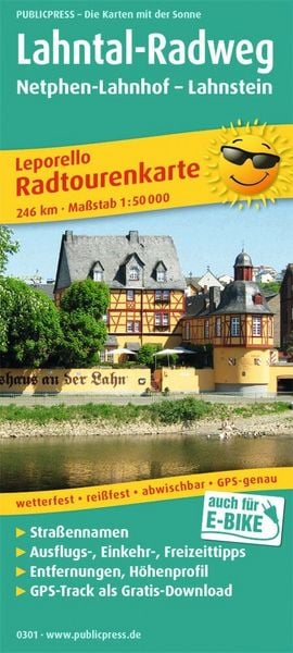 Produktbild: Radtourenkarte Lahntal-Radweg, Netphen-Lahnhof - Lahnstein