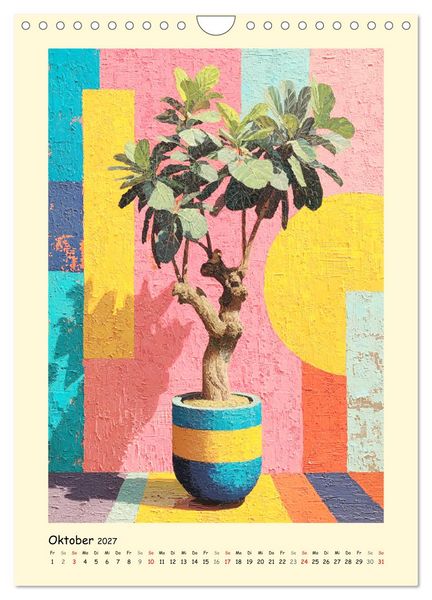 Produktbild: Pflanzenkunst. Mediterrane Farbakzente und florale Moderne (Wandkalender 2027 DIN A4 hoch), CALVENDO Monatskalender