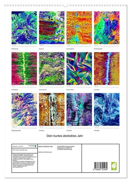 Produktbild: Dein buntes abstraktes Jahr (hochwertiger Premium Wandkalender 2027 DIN A2 hoch), Kunstdruck in Hochglanz