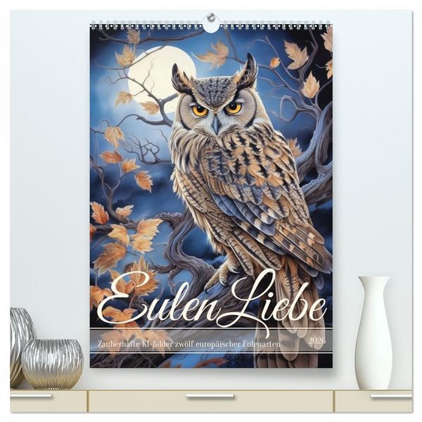 Produktbild: Eulenliebe (hochwertiger Premium Wandkalender 2026 DIN A2 hoch), Kunstdruck in Hochglanz