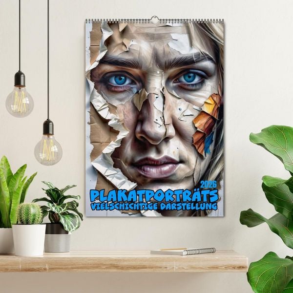 Produktbild: Plakatportr&auml;ts, vielschichtige Darstellung (Wandkalender 2026 DIN A2 hoch), CALVENDO Monatskalender