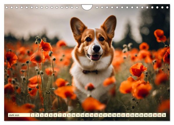 Welsh Corgi Pembroke (Wandkalender 2025 DIN A4 quer), CALVENDO Monatskalender