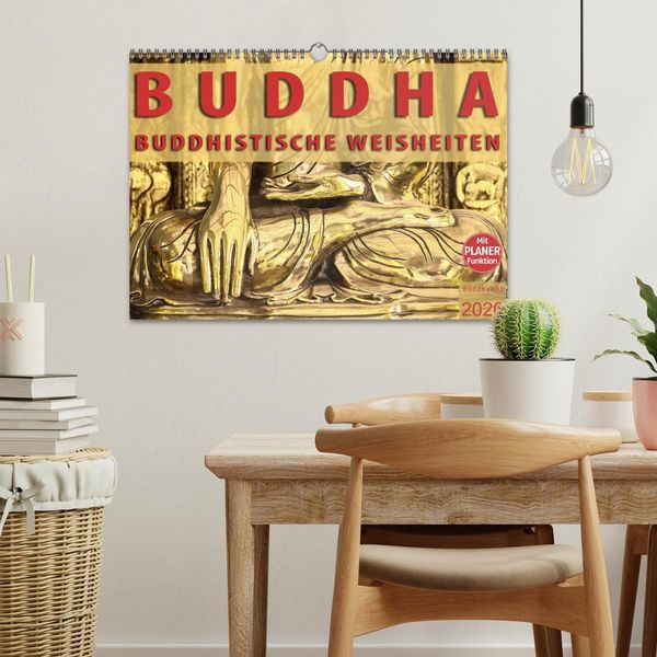 Produktbild: BUDDHA Buddhistische Weisheiten (Wandkalender 2026 DIN A3 quer), CALVENDO Monatskalender