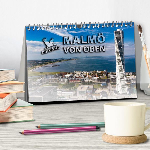 Produktbild: Malm&ouml; von oben (Tischkalender 2026 DIN A5 quer), CALVENDO Monatskalender