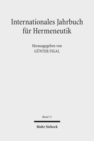 Produktbild: Internationales Jahrbuch f&uuml;r Hermeneutik