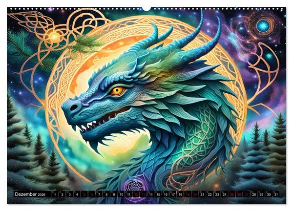 Produktbild: Drachen - Mystische Wesen (Wandkalender 2026 DIN A2 quer), CALVENDO Monatskalender