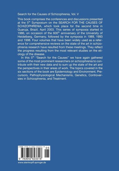 Produktbild: Search for the Causes of Schizophrenia