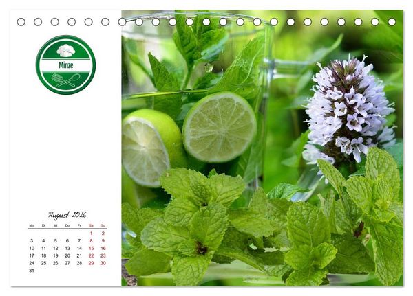Produktbild: K&uuml;chenkr&auml;uter f&uuml;r jeden Geschmack (Tischkalender 2026 DIN A5 quer), CALVENDO Monatskalender