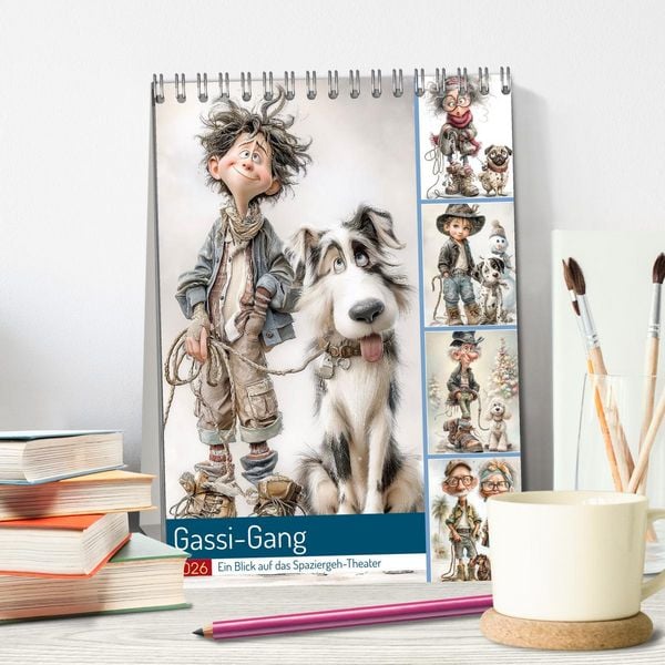 Produktbild: Gassi-Gang (Tischkalender 2026 DIN A5 hoch), CALVENDO Monatskalender