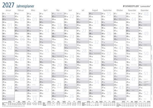 Produktbild: STAEDTLER Kalender Lumocolor Jahresplaner 2027, DIN A3