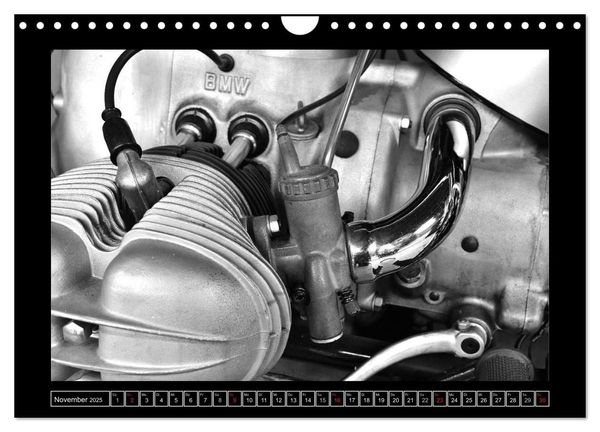 Produktbild: BMW R69S in schwarzweiss (Wandkalender 2025 DIN A4 quer), CALVENDO Monatskalender