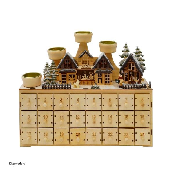 Produktbild: HTI-Living Adventsleuchter mit Adventskalender zum Bef&uuml;llen