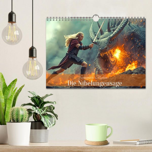 Produktbild: Germanische Mythen &ndash; Die Nibelungensage (Wandkalender 2027 DIN A4 quer), CALVENDO Monatskalender