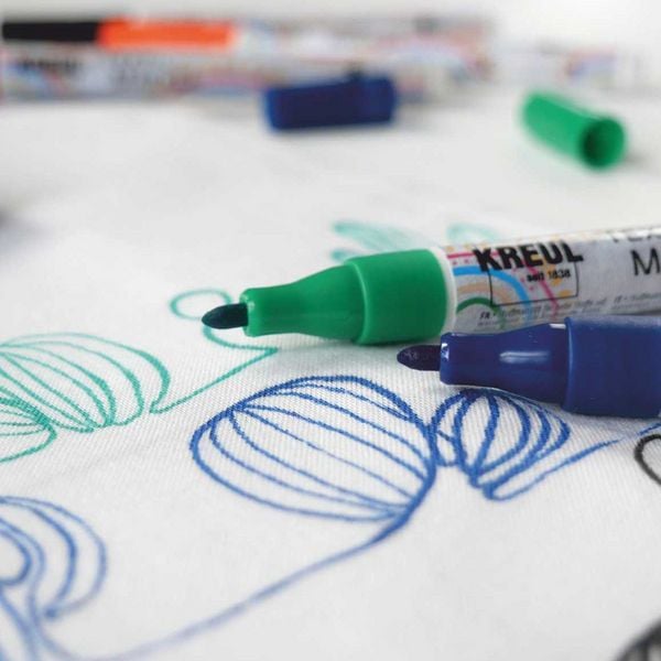 Produktbild: KREUL Textilmarker fine 6 Teile Kartonetui