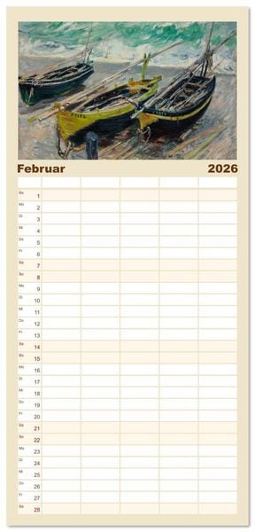 Produktbild: Familienplaner 2026 - Typisch Monet mit 5 Spalten (Wandkalender, 21 x 45 cm) CALVENDO