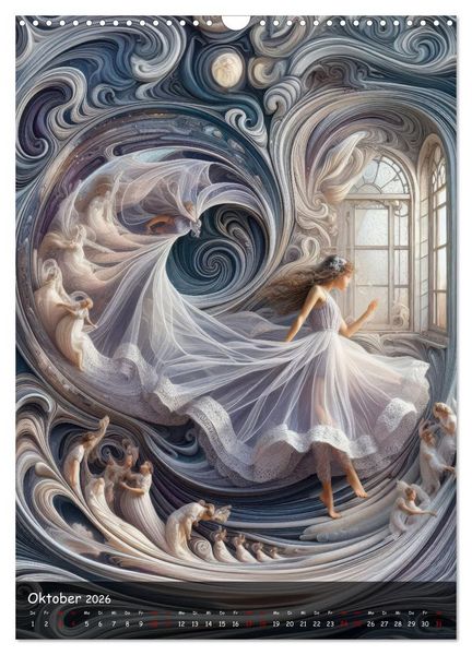 Produktbild: Mystische Weiblichkeit - Frauen in abstrakter Droste-Kunst (Wandkalender 2026 DIN A3 hoch), CALVENDO Monatskalender
