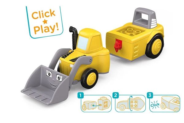 Produktbild: SIKU 0146 - Toddys Luke Loady, Spielzeugauto mit R&uuml;ckziehmotor und Spielfigur, gelb/grau