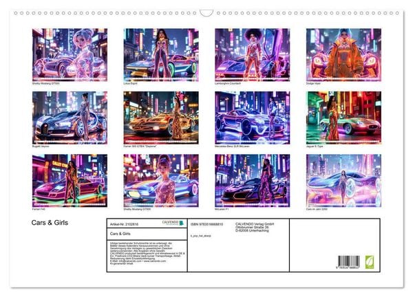 Produktbild: Cars & Girls (Wandkalender 2026 DIN A2 quer), CALVENDO Monatskalender