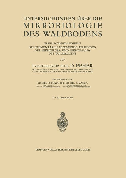 Produktbild: Untersuchungen &uuml;ber die Mikrobiologie des Waldbodens