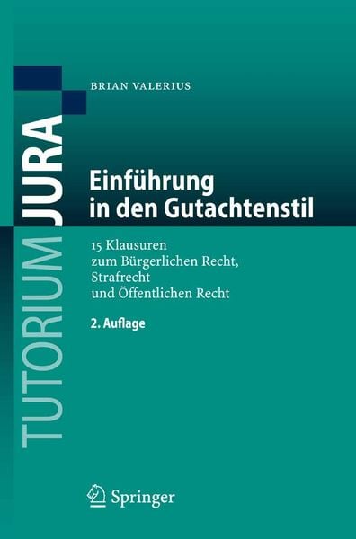 Produktbild: Einf&uuml;hrung in den Gutachtenstil