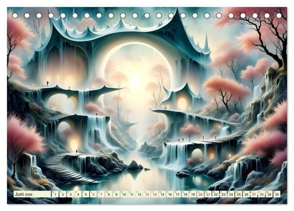 Produktbild: Magie der Br&uuml;ckenwege &ndash; Br&uuml;cken zwischen Traum und Realit&auml;t (Tischkalender 2026 DIN A5 quer), CALVENDO Monatskalender