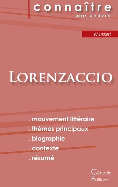 Produktbild: Fiche de lecture Lorenzaccio de Albert de Musset (analyse litt&eacute;raire de r&eacute;f&eacute;rence et r&eacute;sum&eacute; complet)