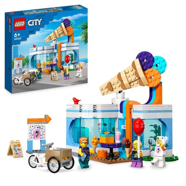LEGO City 60363 Eisdiele Set, Spielzeug-Laden für Kinder ab 6 Jahren