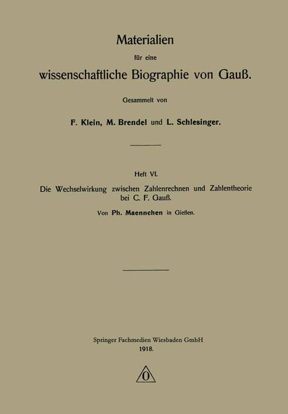 Produktbild: Die Wechselwirkung zwischen Zahlenrechnen und Zahlentheorie bei C. F. Gau&szlig;