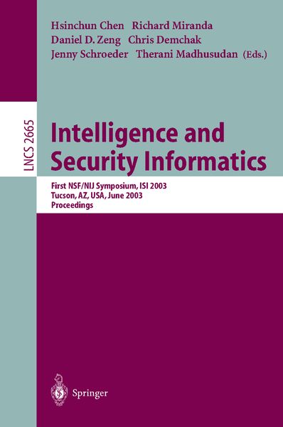 Produktbild: Intelligence and Security Informatics