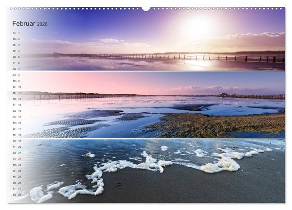 Produktbild: K&uuml;stenstreifen an der Nordsee (hochwertiger Premium Wandkalender 2026 DIN A2 quer), Kunstdruck in Hochglanz