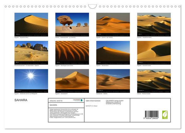 Produktbild: SAHARA (Wandkalender 2026 DIN A3 quer), CALVENDO Monatskalender