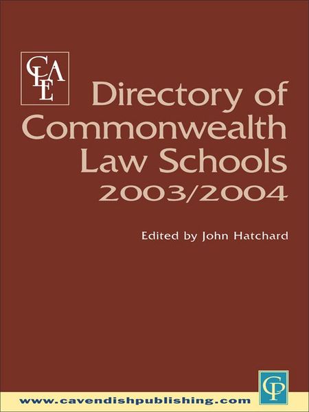 Produktbild: Directory of Commonwealth Law Schools 2003-2004
