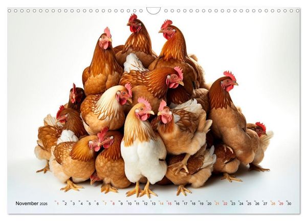 Produktbild: H&uuml;hner Alarm (Wandkalender 2026 DIN A3 quer), CALVENDO Monatskalender