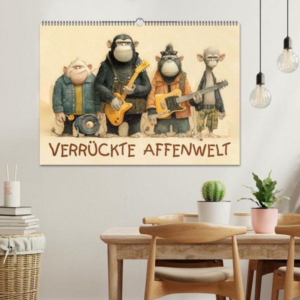 Produktbild: Verr&uuml;ckte Affenwelt (Wandkalender 2026 DIN A2 quer), CALVENDO Monatskalender