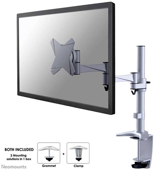 Neomounts FPMA-D1330SILVER 1fach Monitor-Tischhalterung 25,4 cm (10') - 76,2 cm (30') Silber Höhenverstellbar, Neigbar, 