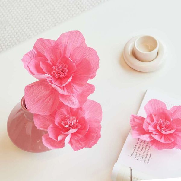 Produktbild: Krepppapier Bl&uuml;ten, Neon Pink, L/M,