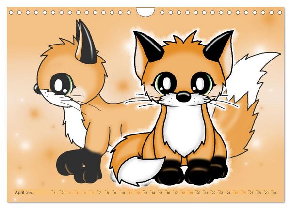 Produktbild: niedliche Kawaii Tiere (Wandkalender 2026 DIN A4 quer), CALVENDO Monatskalender