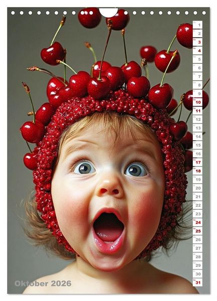 Produktbild: Babys in Bestform - Lustige Fr&uuml;chtchen (Wandkalender 2026 DIN A4 hoch), CALVENDO Monatskalender